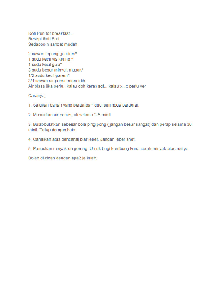 Roti Puri | PDF
