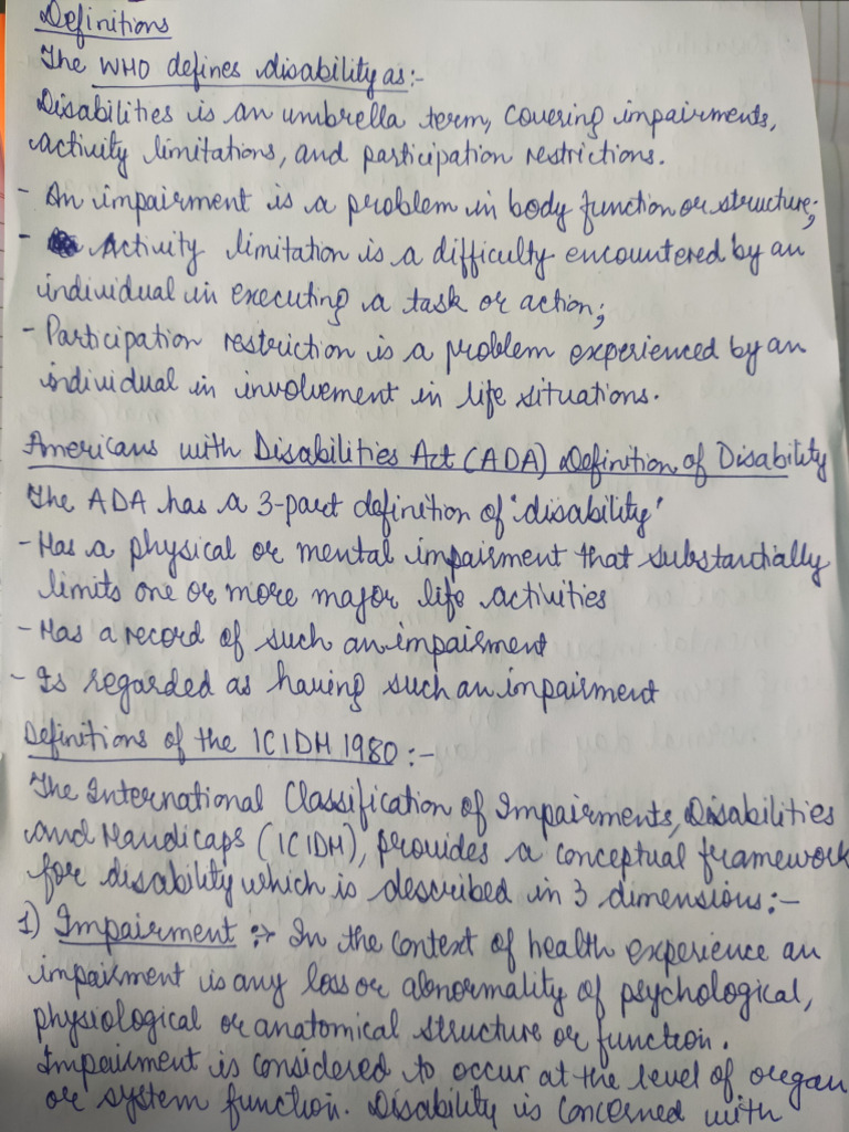 Definition Disability | PDF