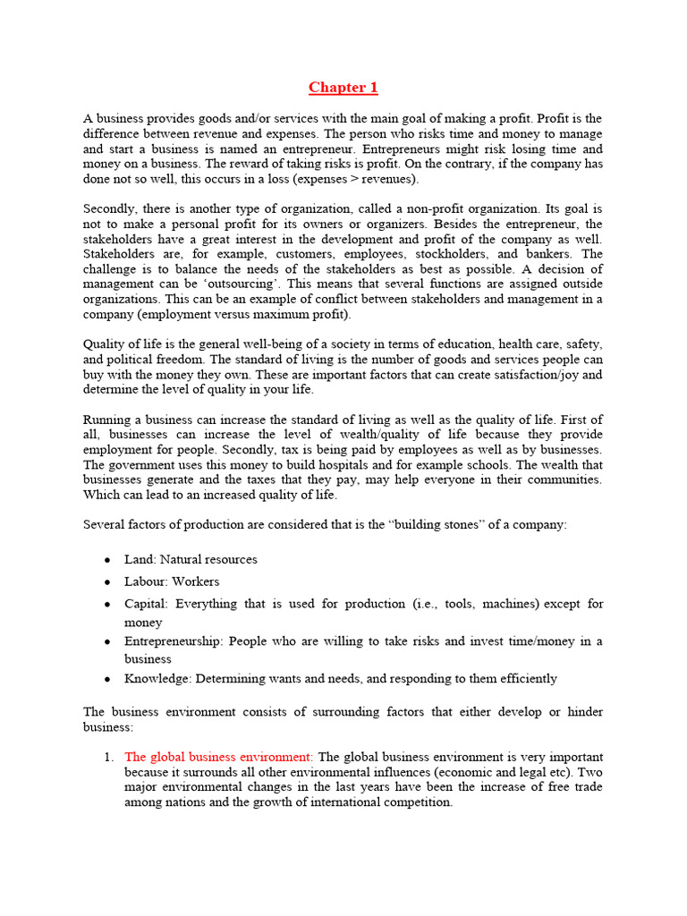 Middle School Intro To Business Curriculum