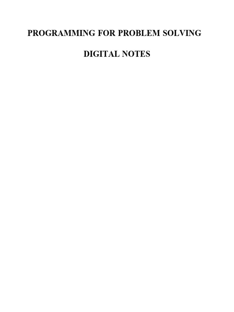 C Programming & Problem Solving Guide | PDF | Software | Programming