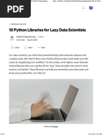 10 Python Libraries For Lazy Data Scientists by Python Programming Medium