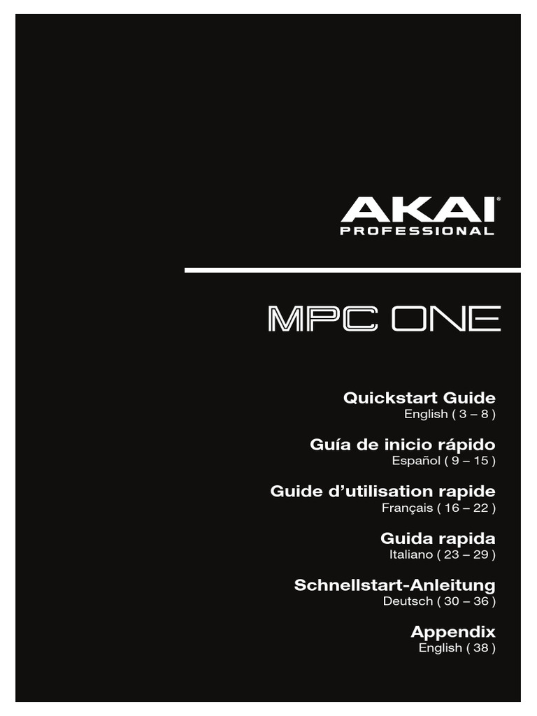 MPC One Quickstart Guide | PDF | Usb | Usb Flash Drive