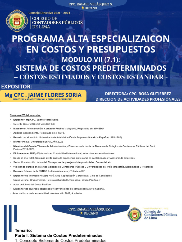 Sistema de Costos Predeterminados en Empresas | PDF | Presupuesto ...