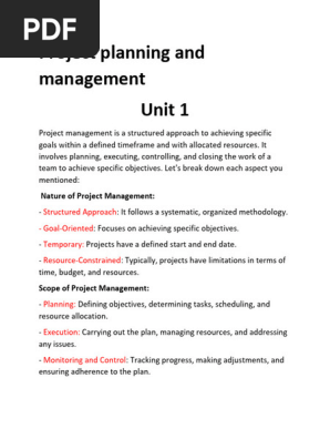Project planning and management