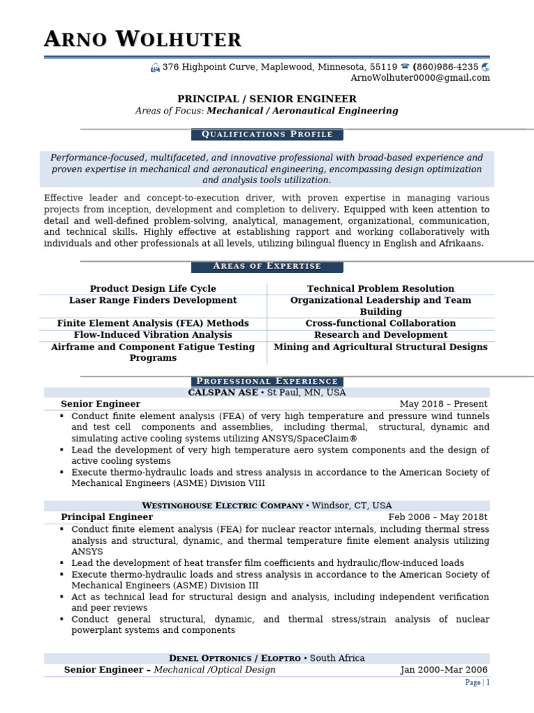 Sample Resume | Download Free PDF | Mechanical Engineering | Engineering