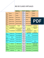 Horario de Clases Virtuales Octubre 2023