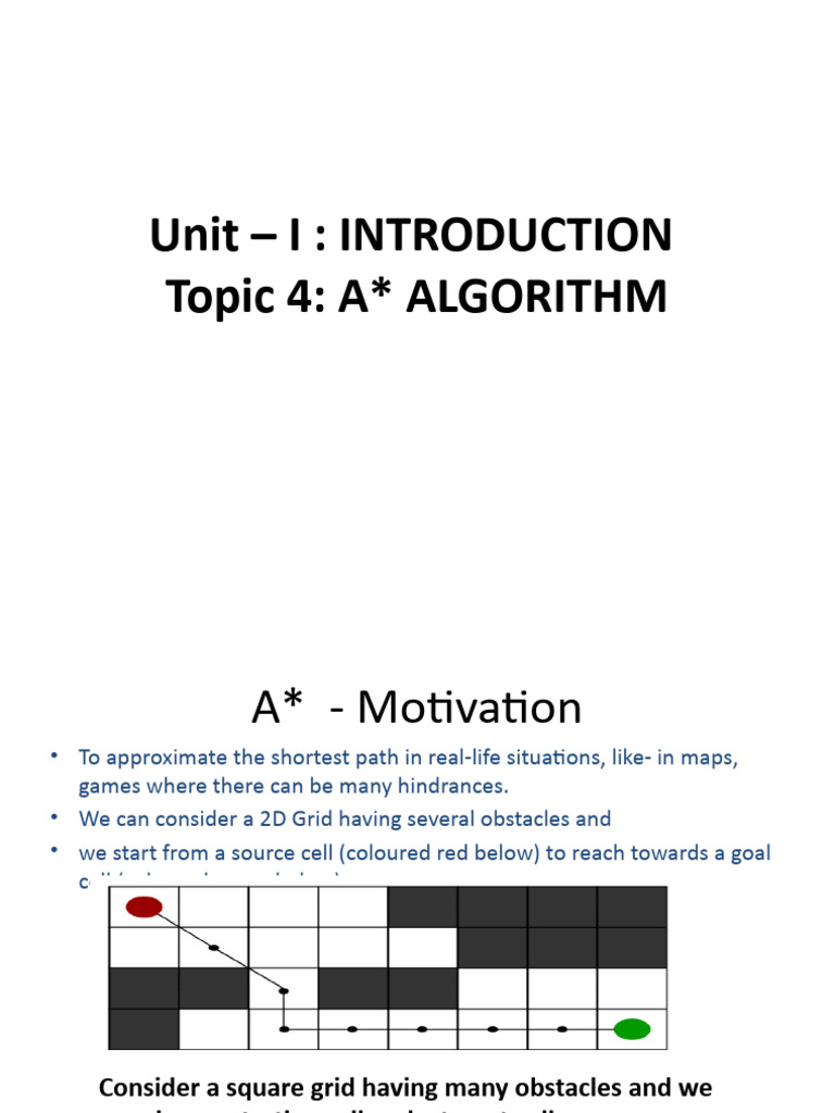 A* Algorithm: Efficient Pathfinding Explained | PDF | Algorithms And ...