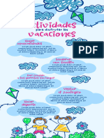 Infografía Actividades para Vacaciones Infantil Ilustrada Nubes Azules