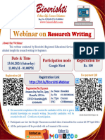 Biosrishti - Webinar On Research Writing - 13.04.2024