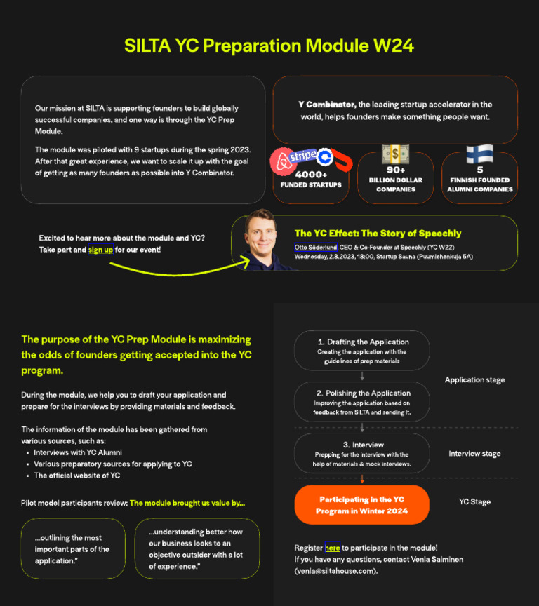 SILTA YC Preparation Module W24 Introduction | PDF