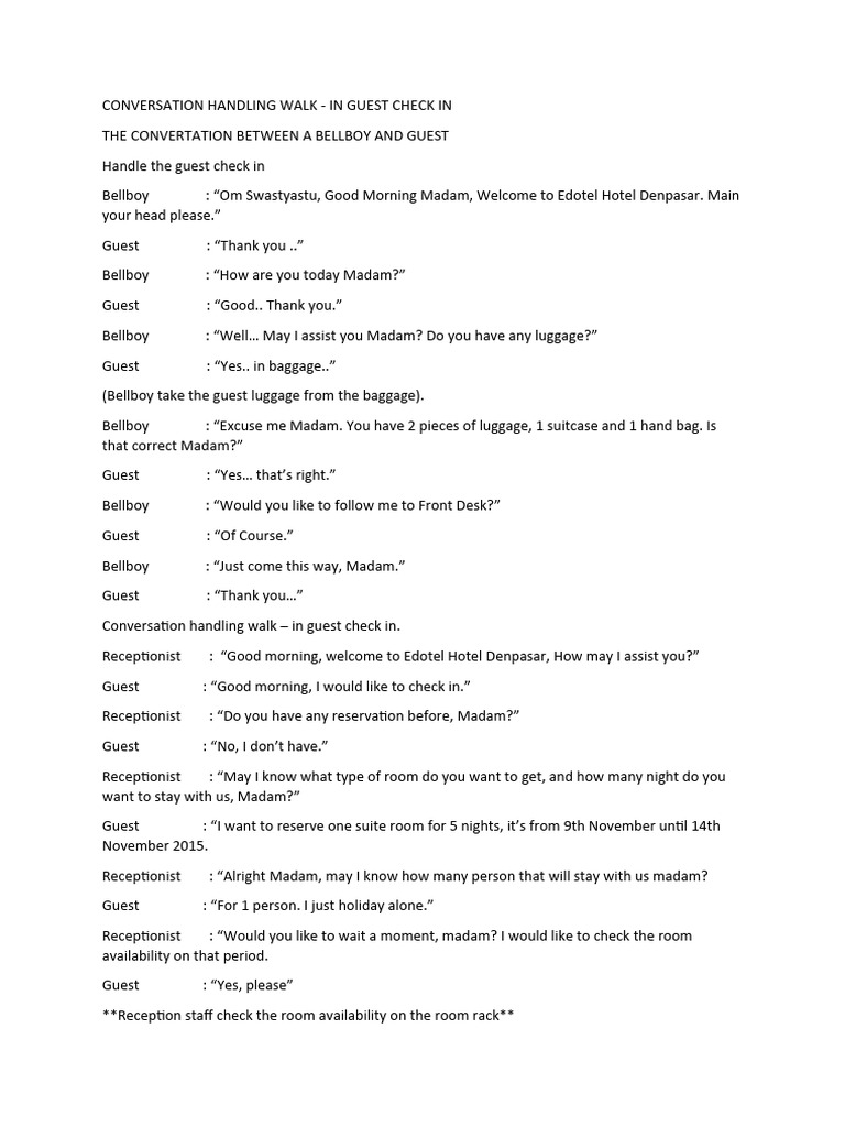 Conversation Handling Walk | PDF | Baggage