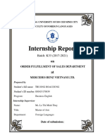 Internship Report of Order Management in Sales Field by Truong Hoai Dung