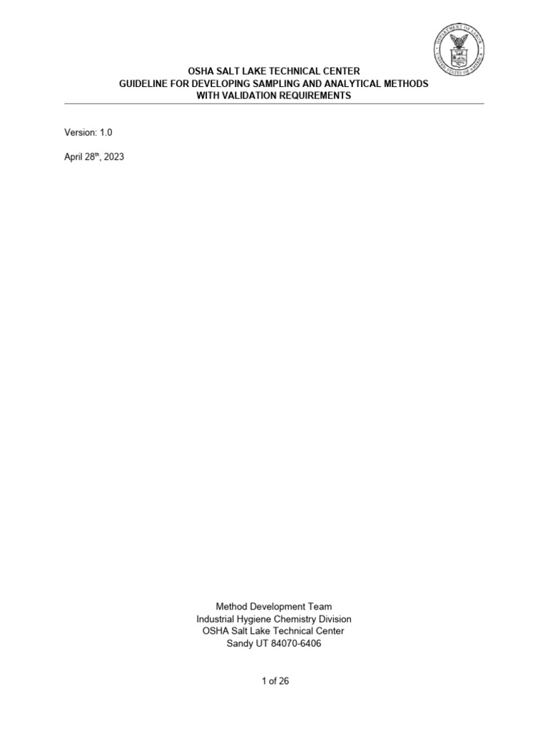 OSHA Sampling Method Guidelines | PDF | Detection Limit | Errors And ...