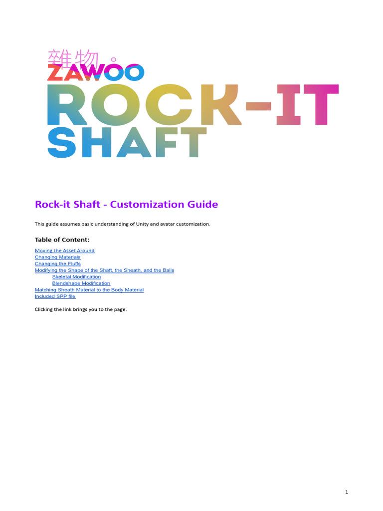 Zawoo Rock-it Shaft Customization Guide | PDF | Texture Mapping