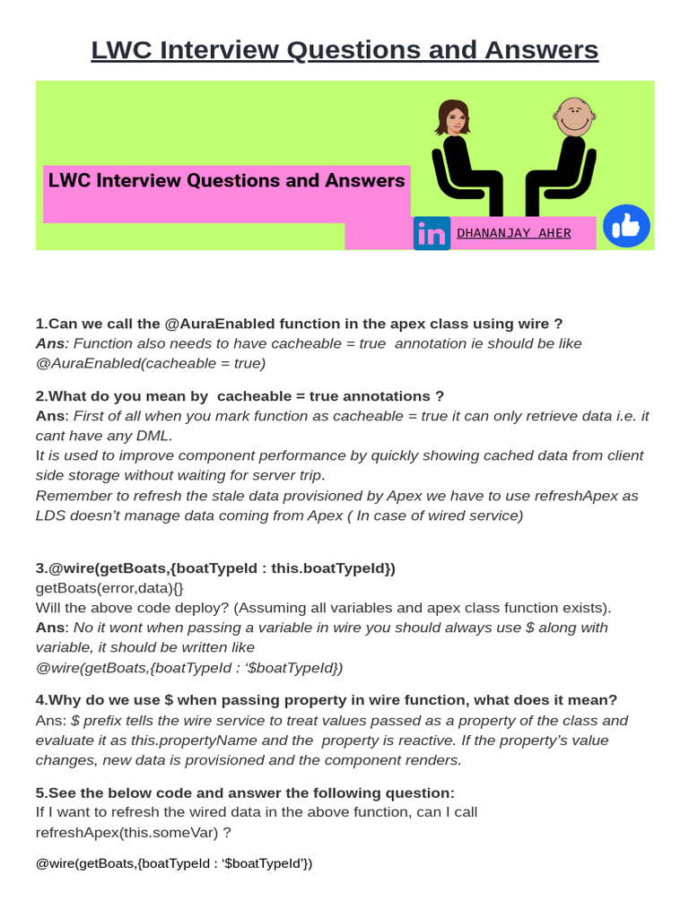 LWC Interview Questions & Answers Guide | PDF | Html | Computer Programming