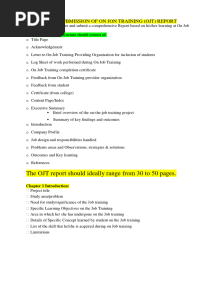 MCom-I-Sem-II ON JOB TRAINING (OJT)