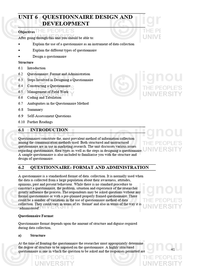 Questionnaire Design PDF Questionnaire Histogram