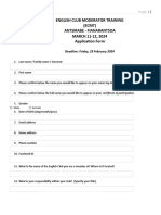 ECMT - ANTSIRABE-FIANARANTSOA - Application Form