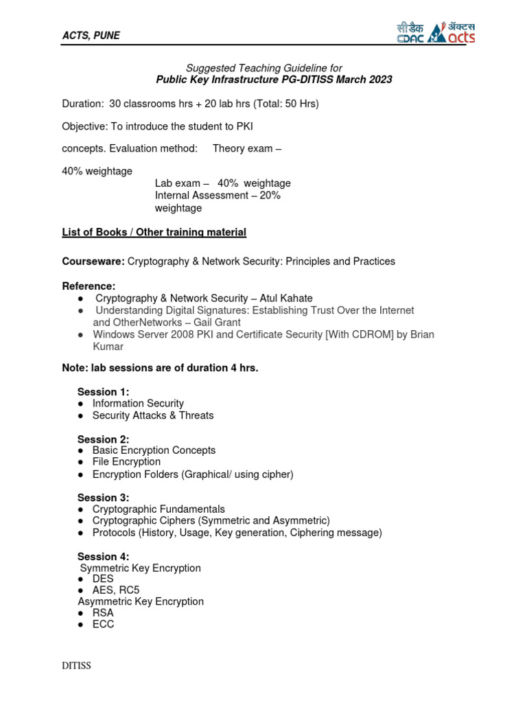 Public Key Infrastructure Course Guide | PDF | Public Key Certificate ...