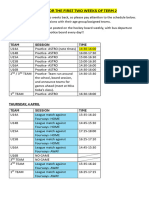 Hockey Schedule For First Two Weeks of Term 2