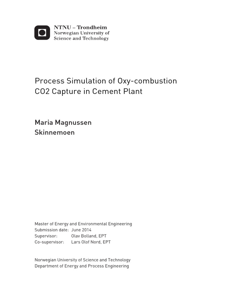 Oxy-Combustion CO2 Capture in Cement | PDF | Cement | Carbon Capture ...