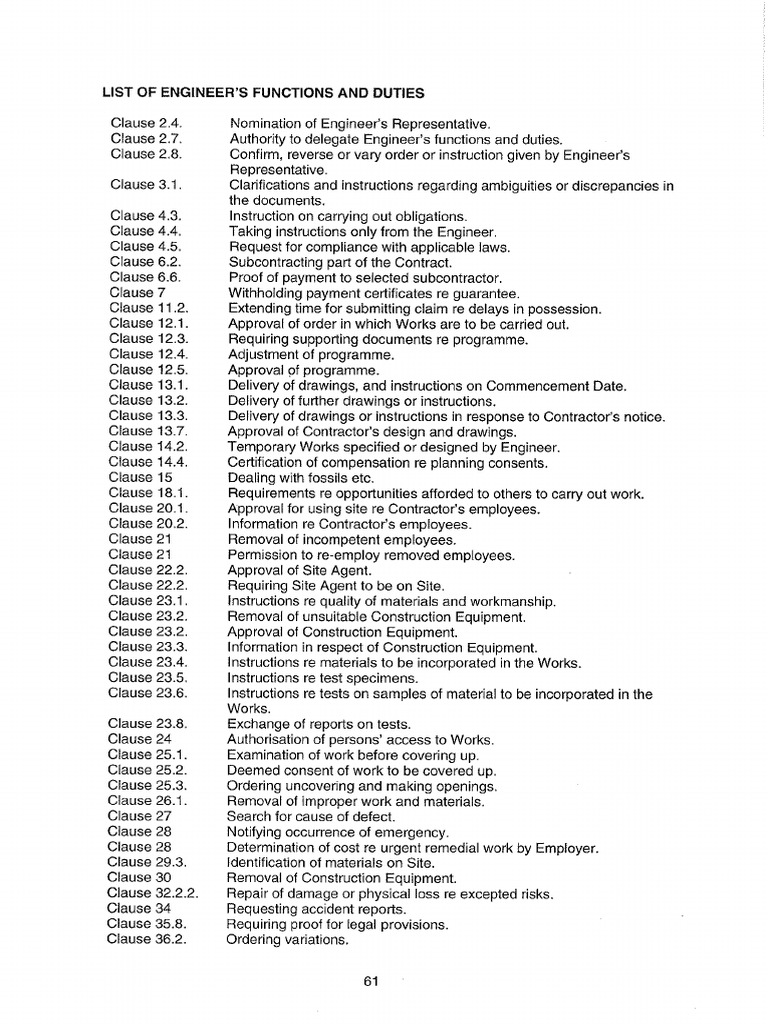 List of Engeneer Functions and Duties | PDF