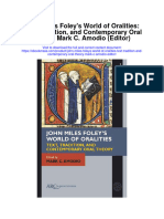 John Miles Foleys World of Oralities Text Tradition and Contemporary Oral Theory Mark C Amodio Editor Full Chapter PDF Scribd