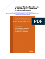 John of Damascus Marian Homilies in Mediaeval South Slavic Literatures Tsvetomira Danova Full Chapter PDF Scribd