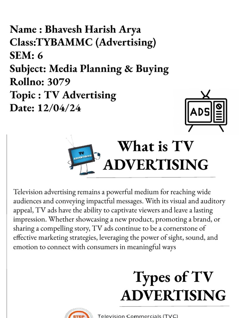 TV Advertising Insights for Students | PDF | Advertising | Brand