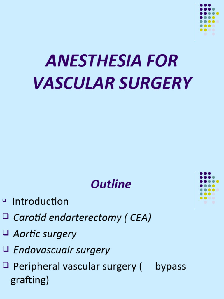 ANESTHESIA For VASCULAR SURGERY - mw05 2003-2 | PDF | Aorta | Stroke