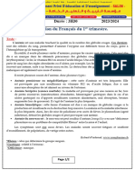 Examen Et Corriger Francais TCL 1er T 2023