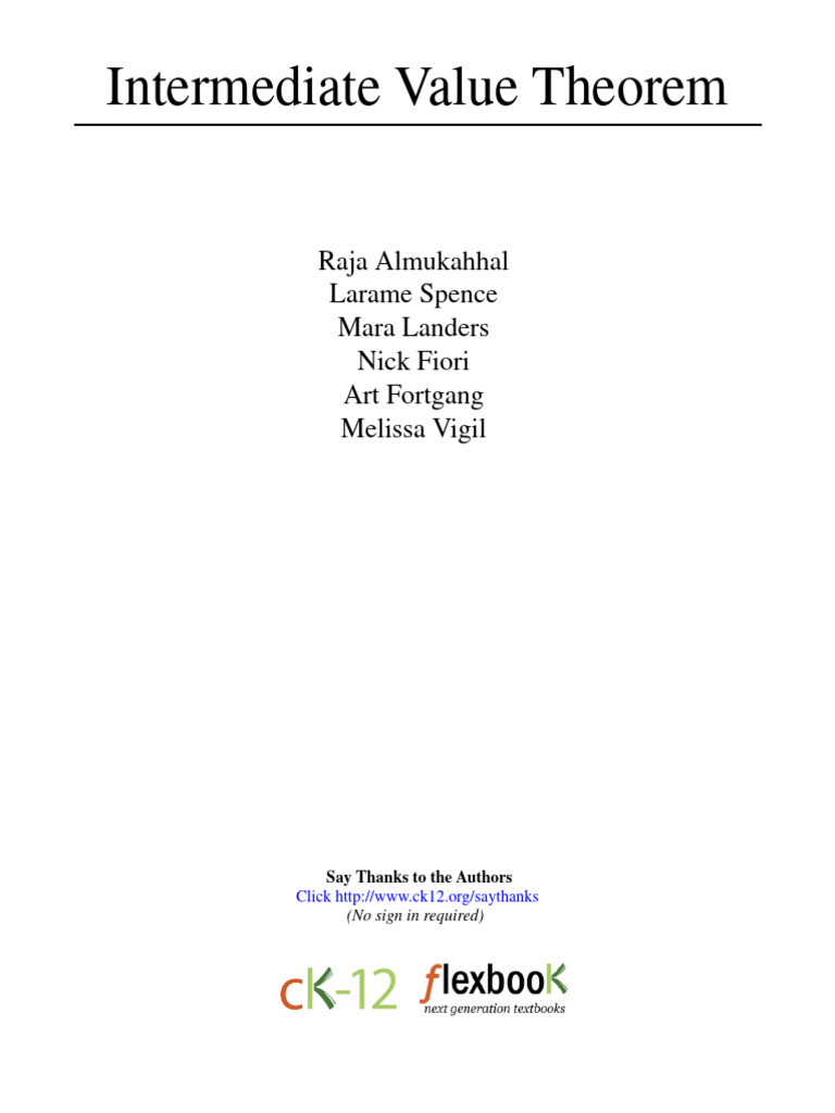 Week 004 - Intermediate Value Theorem | PDF | Zero Of A Function ...