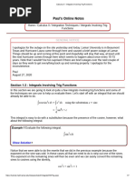 Week 012 Calculus II - Integrals Involving Trig Functions