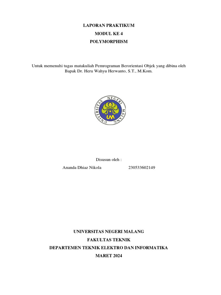 Praktikum Polymorphism dalam Java | PDF | Komputer