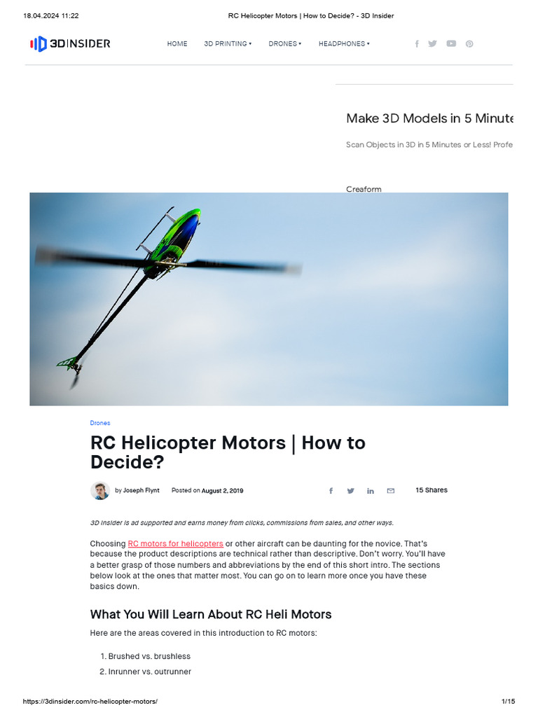 Choosing RC Helicopter Motors Guide | PDF | Electric Motor | Engines