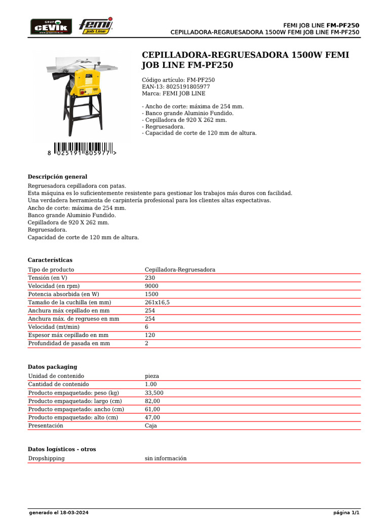 Ingletatrice FEMI FM-TR230 1200W - Segatrice Da Banco Con Disco 255mm, Per Tagli Precisi