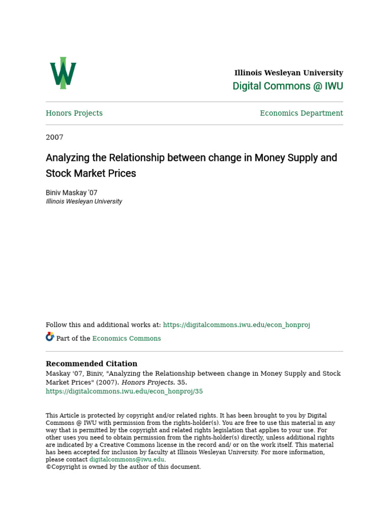 Analyzing The Relationship Between Change in Money Supply and Sto | PDF ...