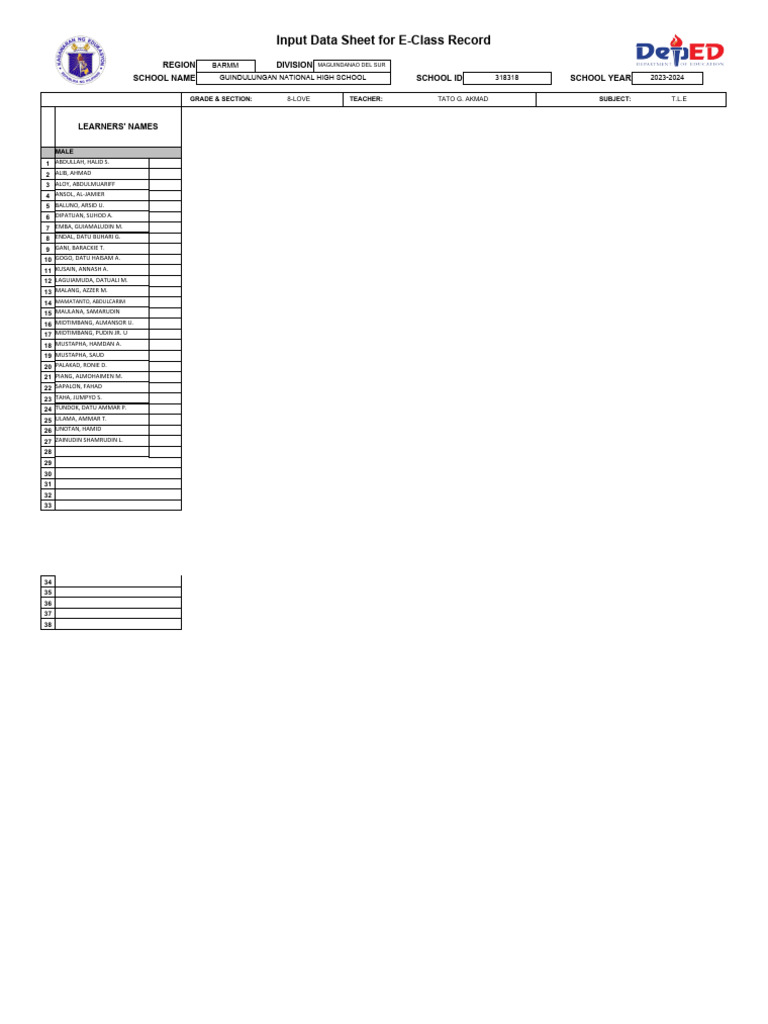 Grade 8 love tle pdf