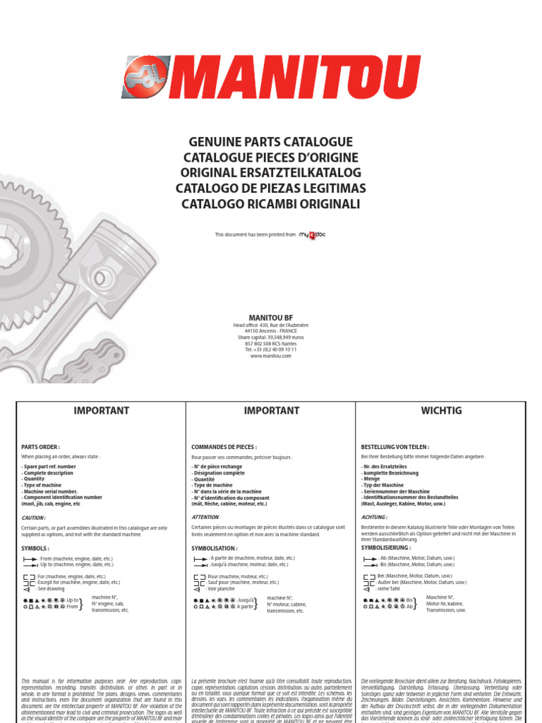 Catalogue Manitou Mx30.50.70 | PDF