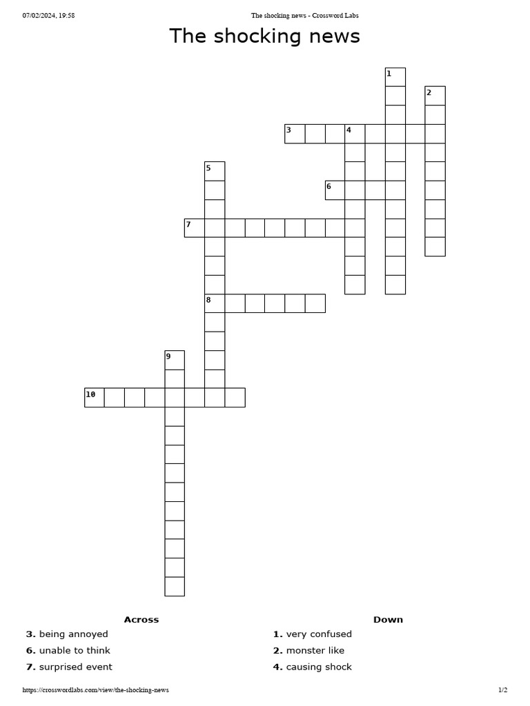 The Shocking News Crossword Labs PDF