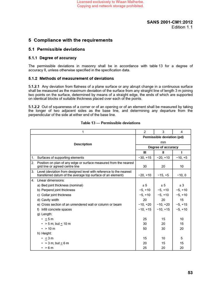 SANS 2001-CM1:2012 Compliance Standards | PDF