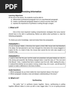 Lesson 3 Synthesizing Information