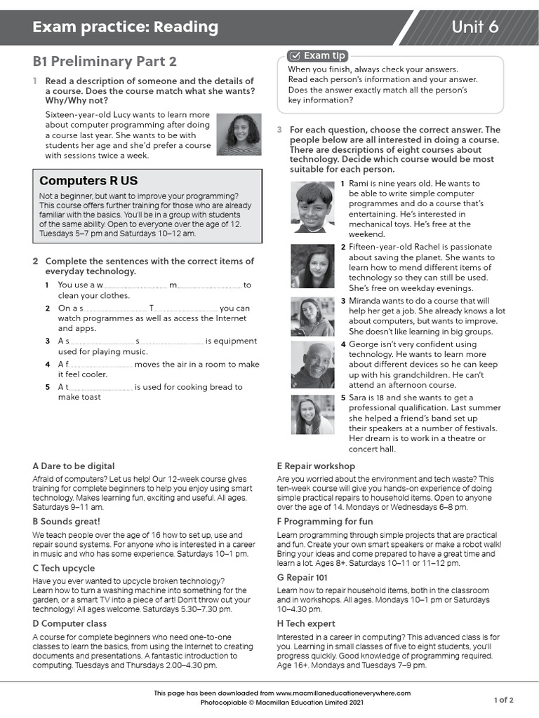 B1 Preliminary Course Descriptions | PDF