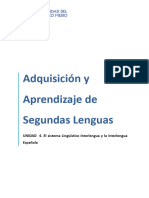 Unidad 4. El Sistema Lingüístico Interlengua y La Interlengua Española