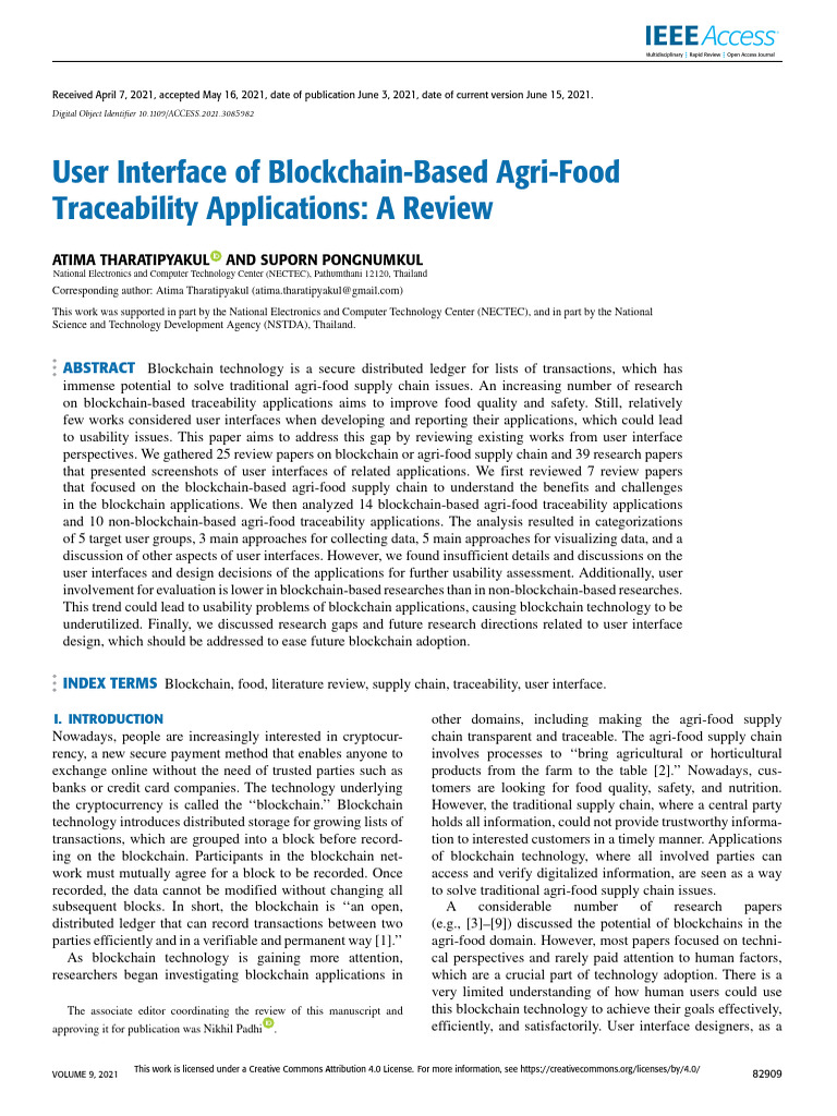Blockchain Agri-Food UI Traceability Review | PDF | Human–Computer ...