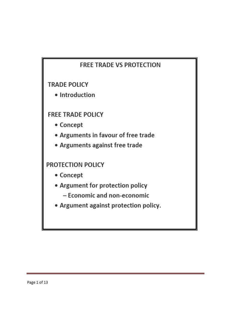Free Trade vs Protectionism Explained | PDF | Free Trade | Tariff