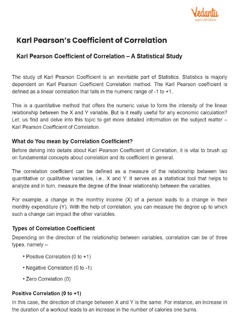 Q1. Karl Pearson's Coefficient of Correlation | PDF