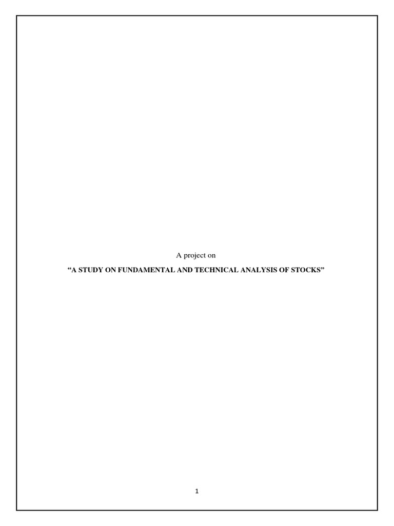 Fundamental & Technical Stock Analysis | PDF | Technical Analysis | Stocks