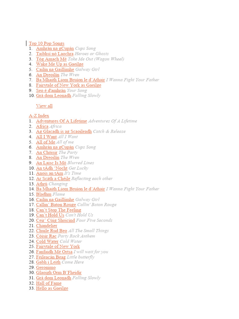 irish songs | PDF