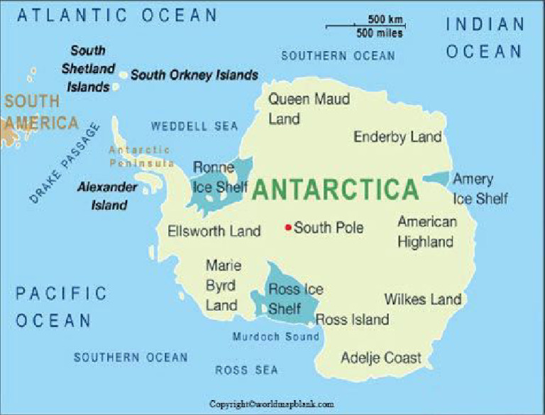 Labeled Antarctica Map With Capitals | PDF
